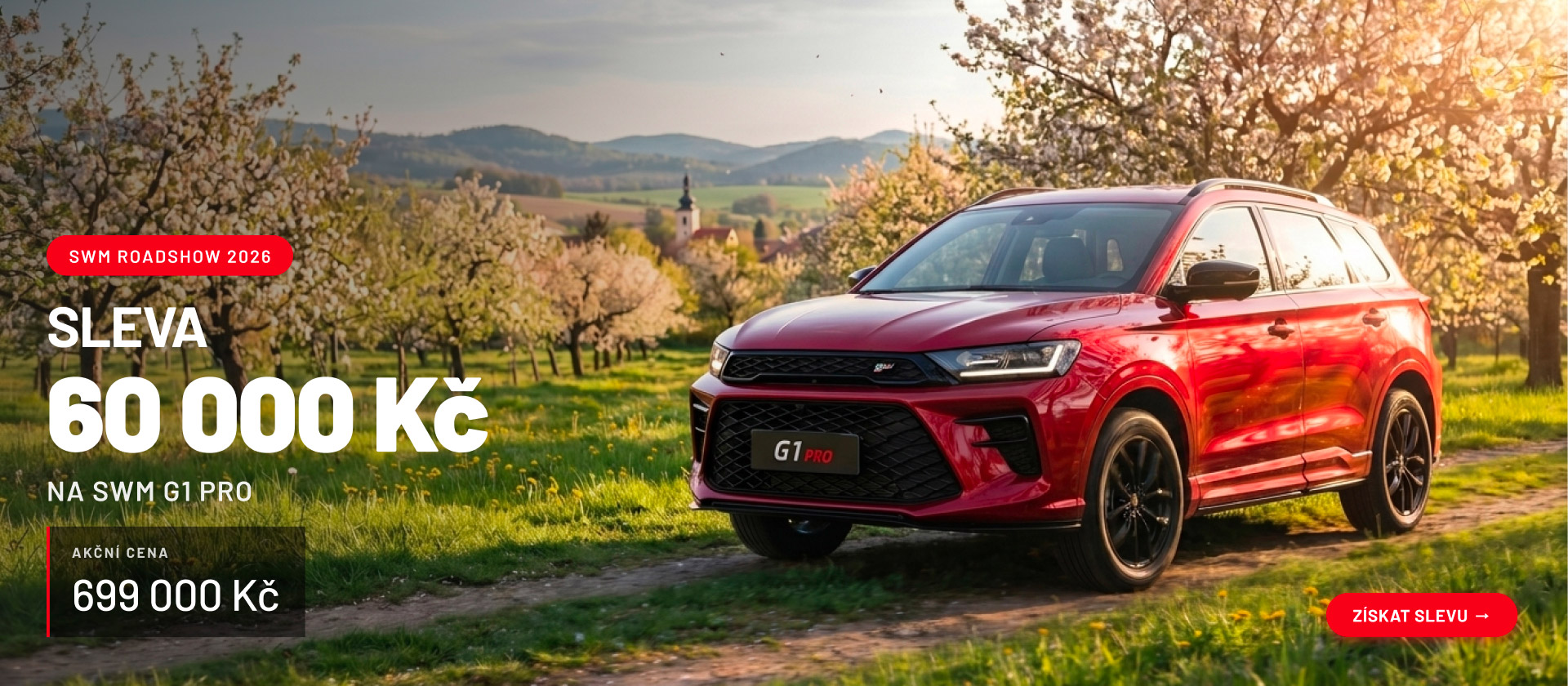 Sleva 60 000 Kč na SWM G1 PRO — Roadshow 14. 5. – 30. 6. 2026